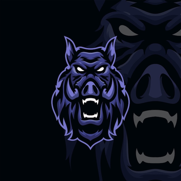 pig masscot logo esport premium vector