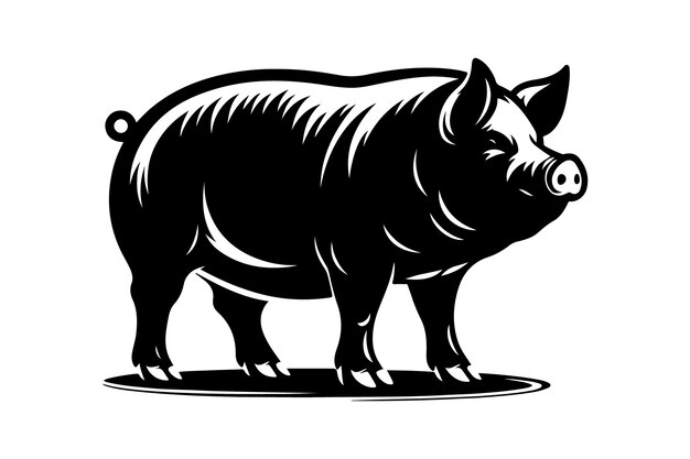 Pig silhouette vector illustration