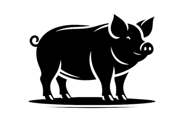 Vector pig silhouette vector illustration