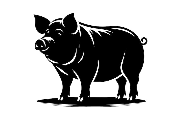 Pig silhouette vector illustration