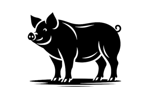 Pig silhouette vector illustration