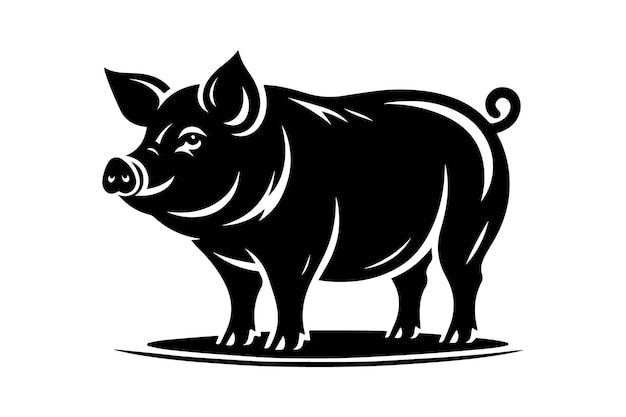 Pig silhouette vector illustration