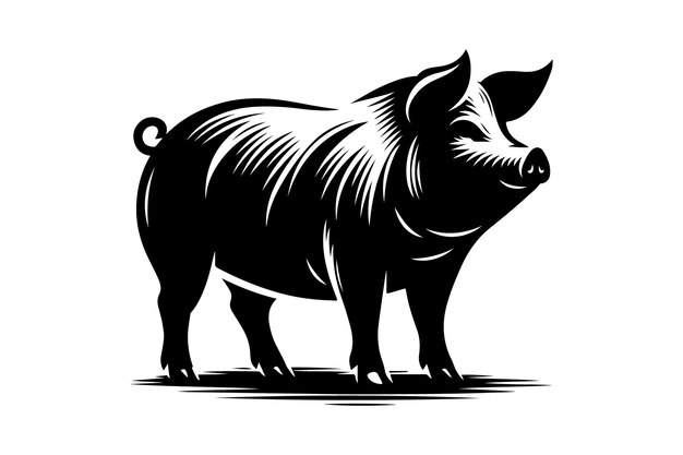 Pig silhouette vector illustration