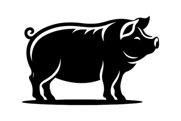 Pig silhouette vector illustration