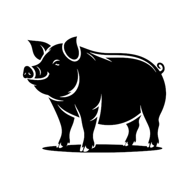 Pig silhouette vector illustration