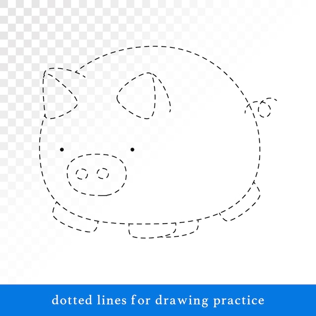 pig tracing line worksheet for kindergarten