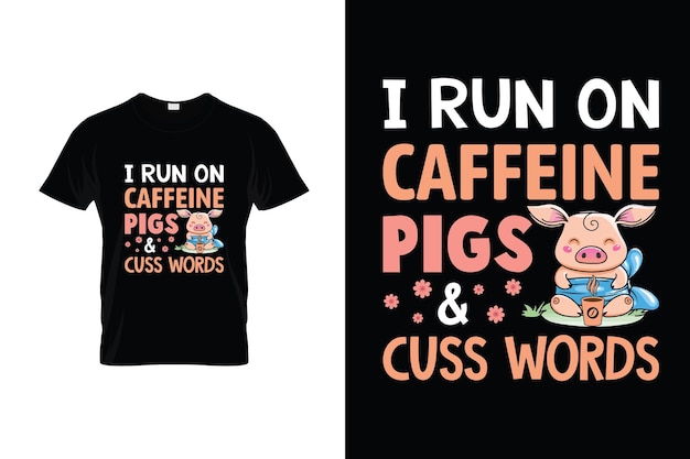 Pig Tshirt Design or Pig poster Design or Pig illustration