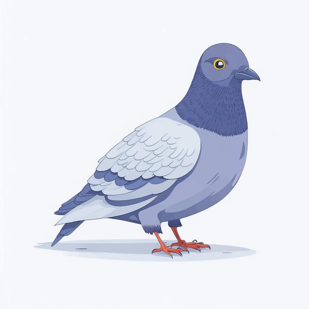 pigeon cartoon vector illustration white background