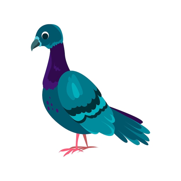 Pigeon flat illustration colored vector element from birds collection creative pigeon illustration