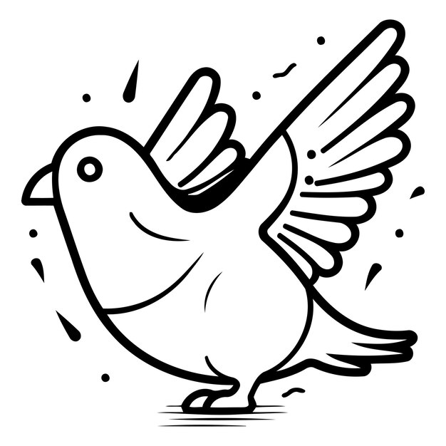 Vector pigeon icon in doodle style vector illustration