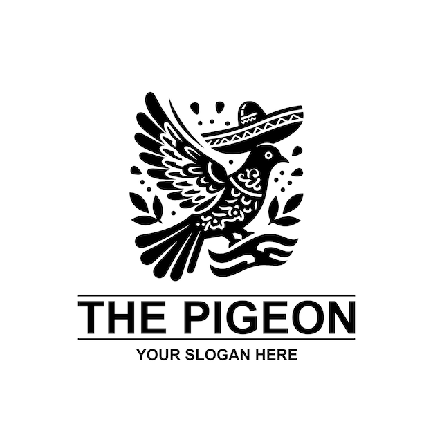 The Pigeon Logo in the Style of Mexican Muralism