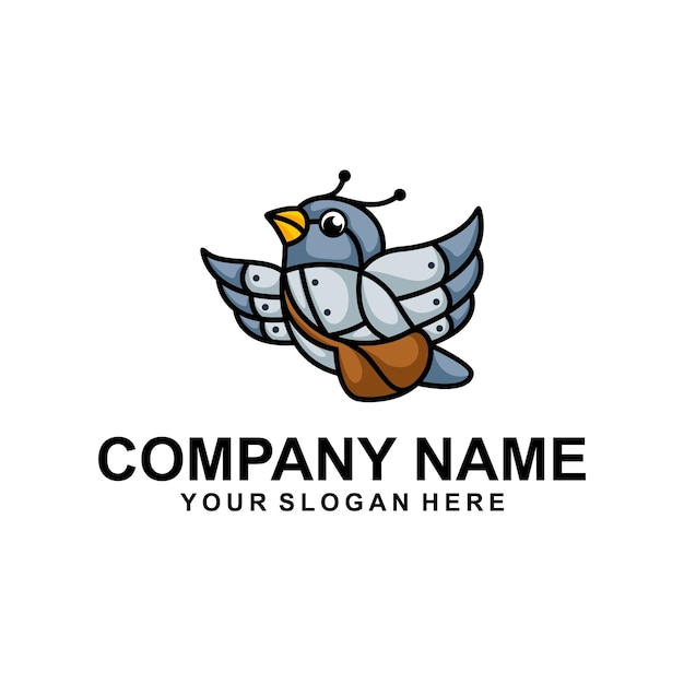 Vector pigeon robot logo vector company