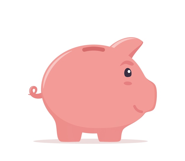 Piggy bank cute icon Money saving economy investment banking or business