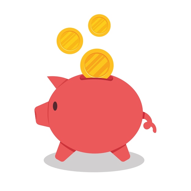 piggy bank in flat vector illustration