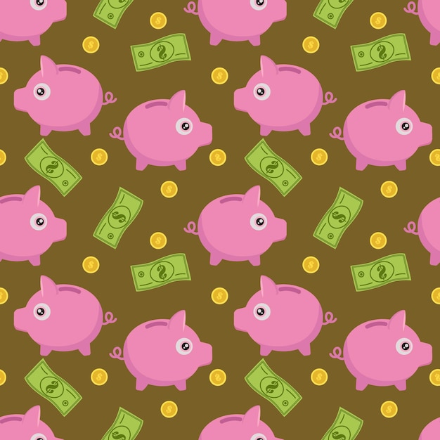 A piggy bank icon in a flat style, highlighted on a white background. Vector illustration