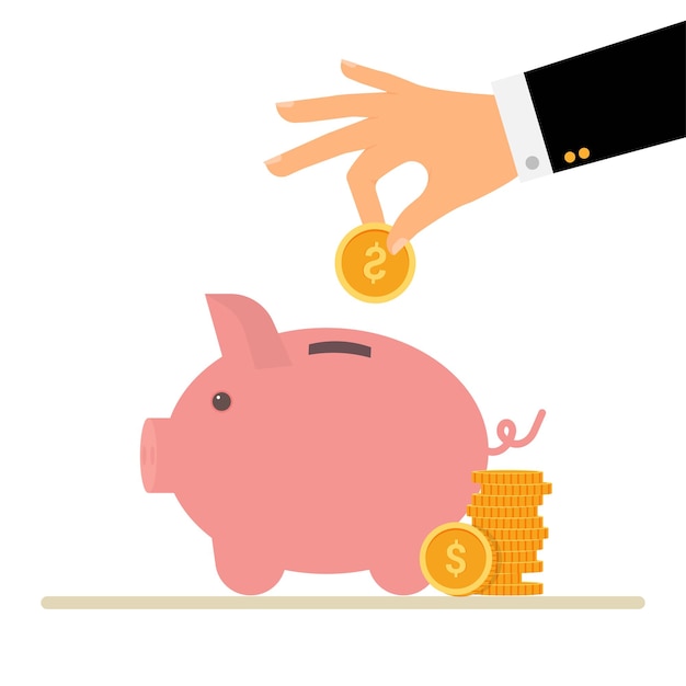 Piggy bank money savings vector