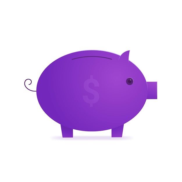 Piggy bank savings isolated icon Wealth and investment retirement planning and insurance concept Bank services and financial tools Saving cash in moneybox cartoon vector illustration