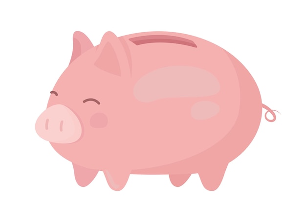 Piggy bank semi flat color vector object