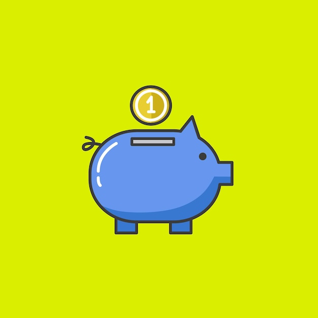 Piggy bank. Vector illustration. flat modern style