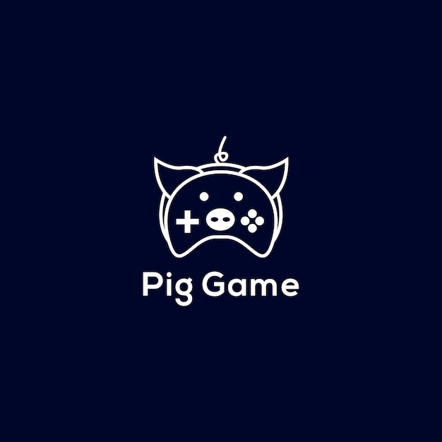 piggy game logo  logo icon design template flat vector