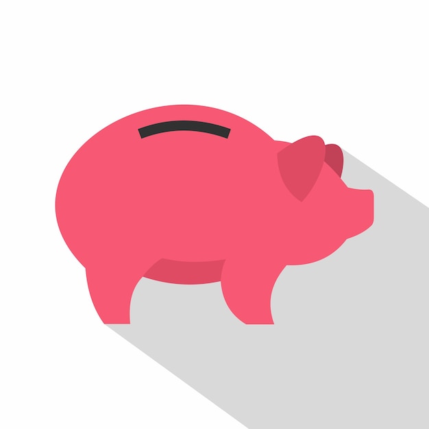 Piggy icon Flat illustration of piggy vector icon for web