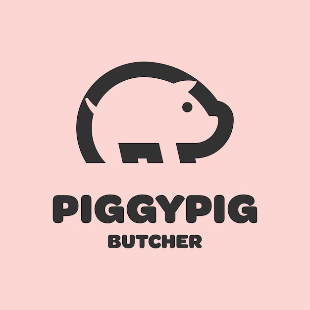 Piggy Pig Butcher Logo