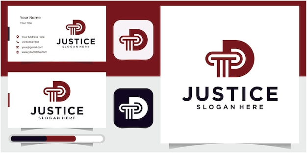 Pilar logo with Letter D unique classy letter D logo template for lawyers and law firms