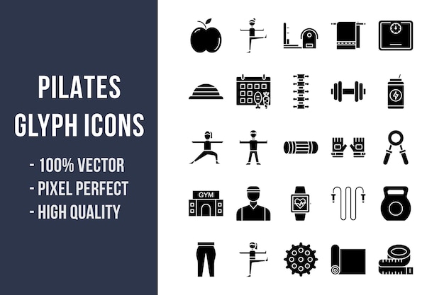 Pilates Glyph Icons