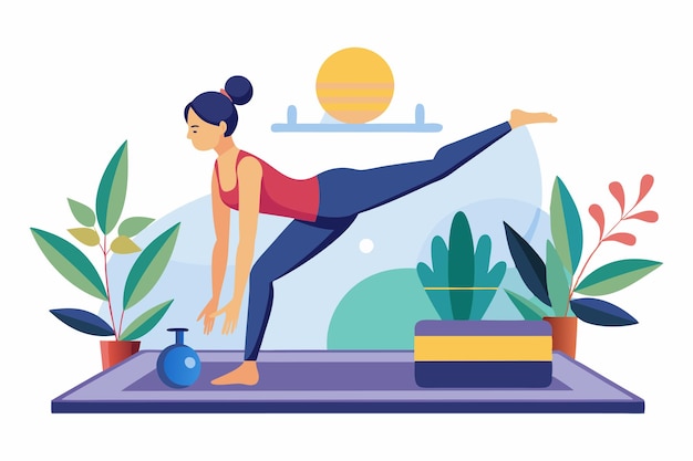 Pilates illustration vector art design white background