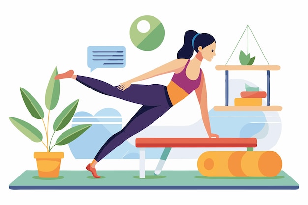 Vector pilates illustration vector art design white background