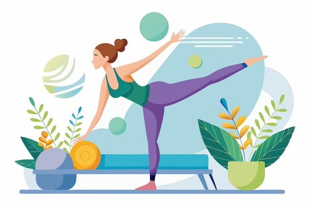 Pilates illustration vector art design white background