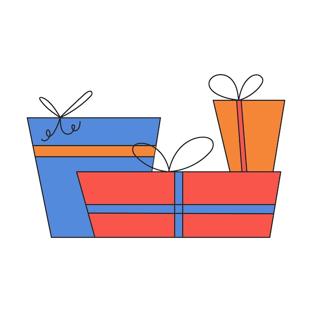 Pile of gifts surprises Birthday Box Vector flat illustration for birthday party