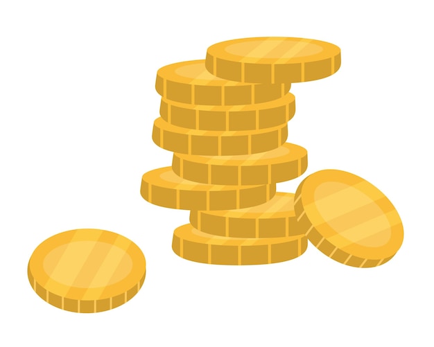 Pile of gold coins Concept of cash Vector illustration