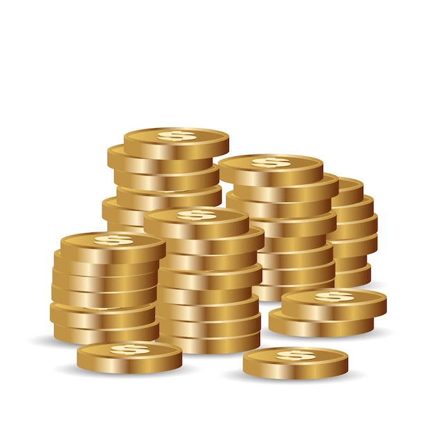 Vector pile of gold coins investment business