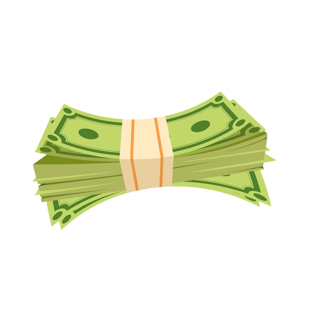 Pile money cartoon vector illustration