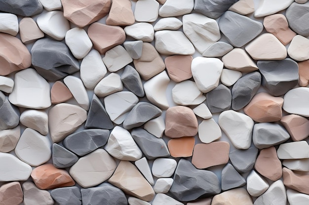 a pile of multicolored rocks with a heart shaped design