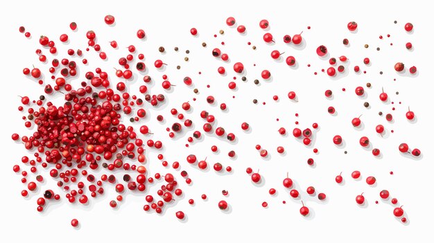 Vector a pile of red pomegranate seeds with a white background