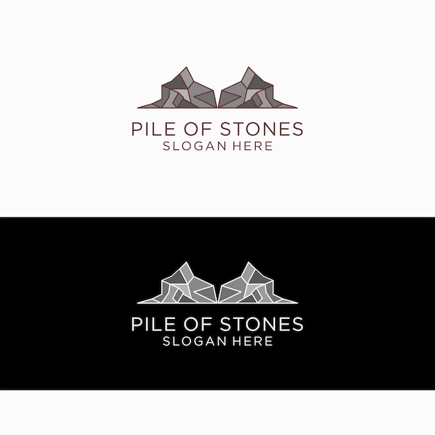 Pile of stones logo icon vector image