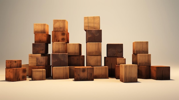 Vector a pile of wooden cubes with one that says quot cube quot