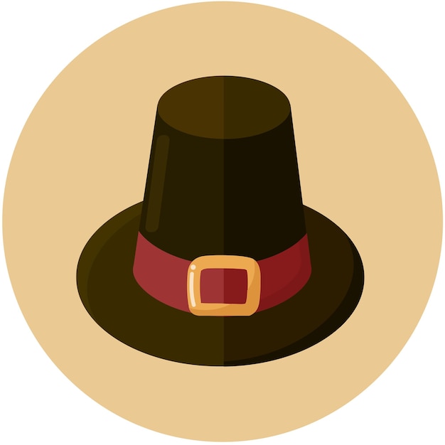 Piligrim hat isolated vector illustration