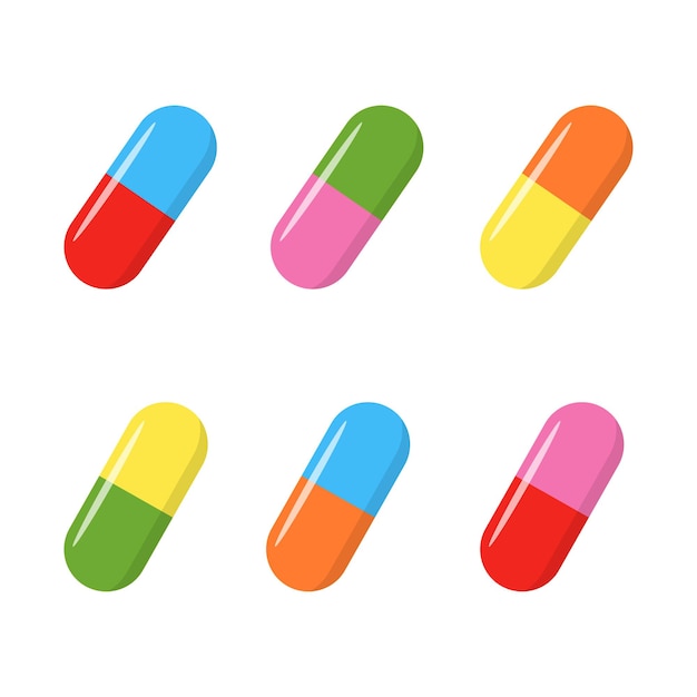 Pill flat icon isolated on white background