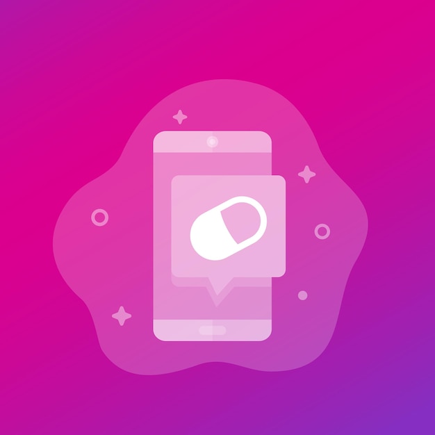 Pill reminder app icon vector