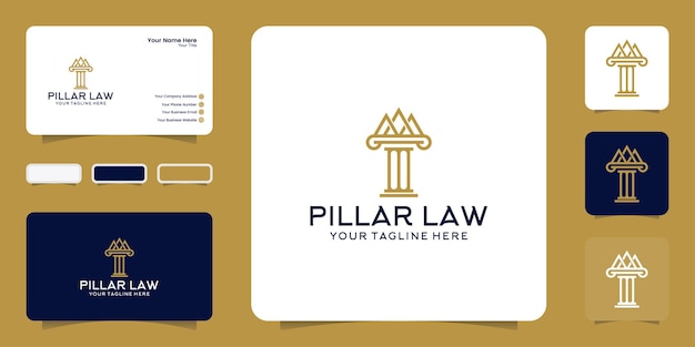 Pillar of justice logo and business card inspiration