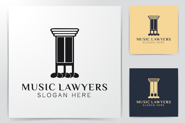 Pillar law firm. lawyer. musical logo Ideas. Inspiration logo design. Template Vector Illustration. Isolated On White Background