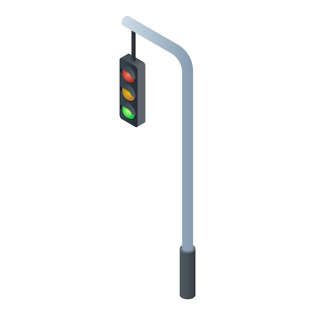 Pillar traffic lights icon Isometric of pillar traffic lights vector icon for web design isolated on white background