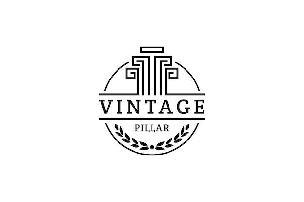 Pillar vintage emblem logo design