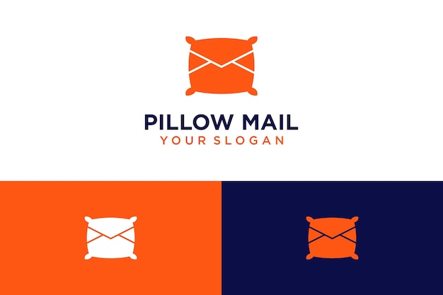 pillow logo design with mail and envelope