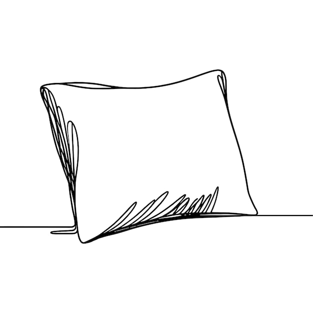 pillow in one line vector illustration of one pillow in one line coziness concept