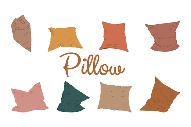 Pillow set vector illustration isolated on white background