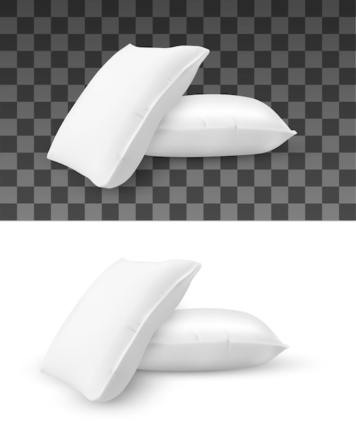 Vector pillow stack vector mockup of realistic cushions